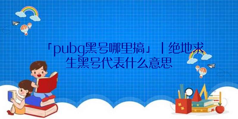 「pubg黑号哪里搞」|绝地求生黑号代表什么意思